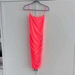 Mesh Coral Ruched Dress